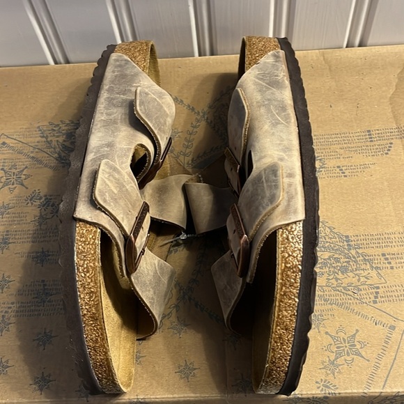 Birkenstock Arizona Oiled Leather Tobacco Brown Sandals Size 10 - Picture 7 of 12
